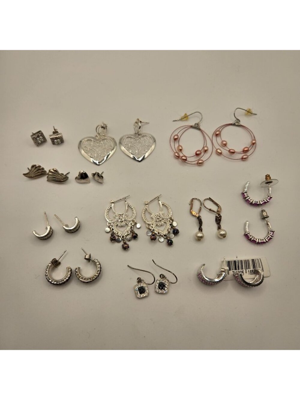 Vintage 90s Y2K Lot of 12 Pairs Sterling Silver 925 Earrings Gemstones
